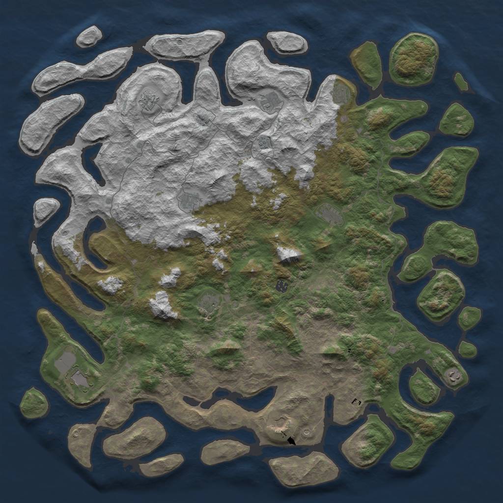 Rust Map: Barren, Size: 5976, Seed: 764567, 14 Monuments