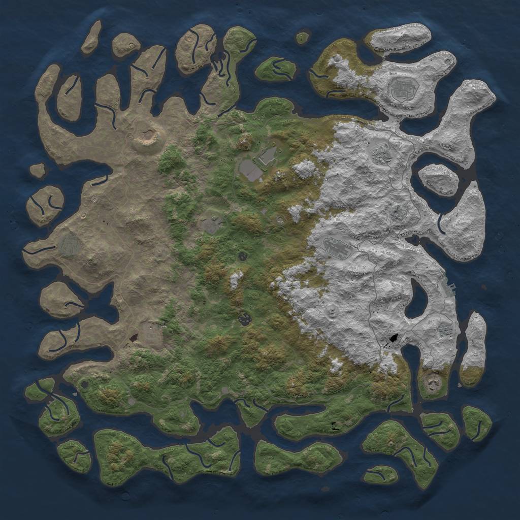 Rust Map: Procedural Map, Size: 6000, Seed: 157, 15 Monuments