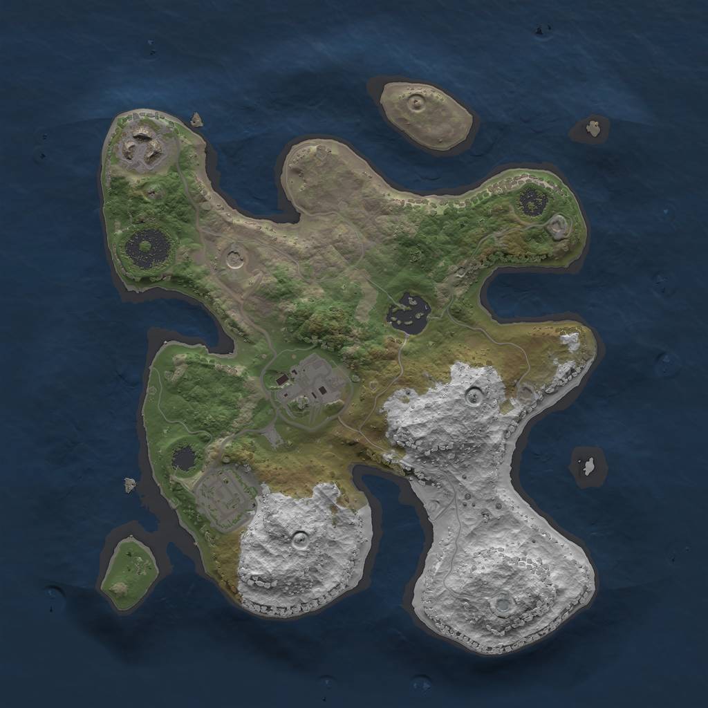 Rust Map: Procedural Map, Size: 2570, Seed: 2015359891, 7 Monuments