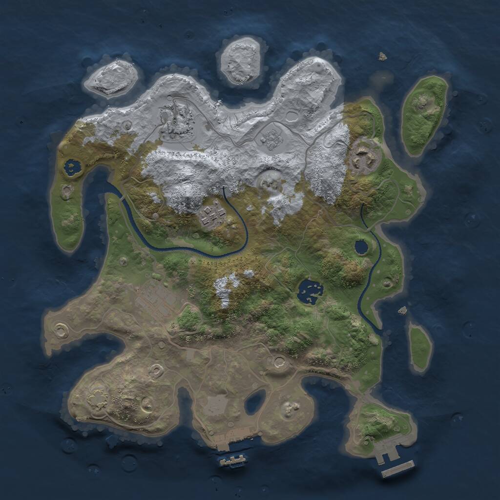 Rust Map: Procedural Map, Size: 3000, Seed: 45790, 11 Monuments