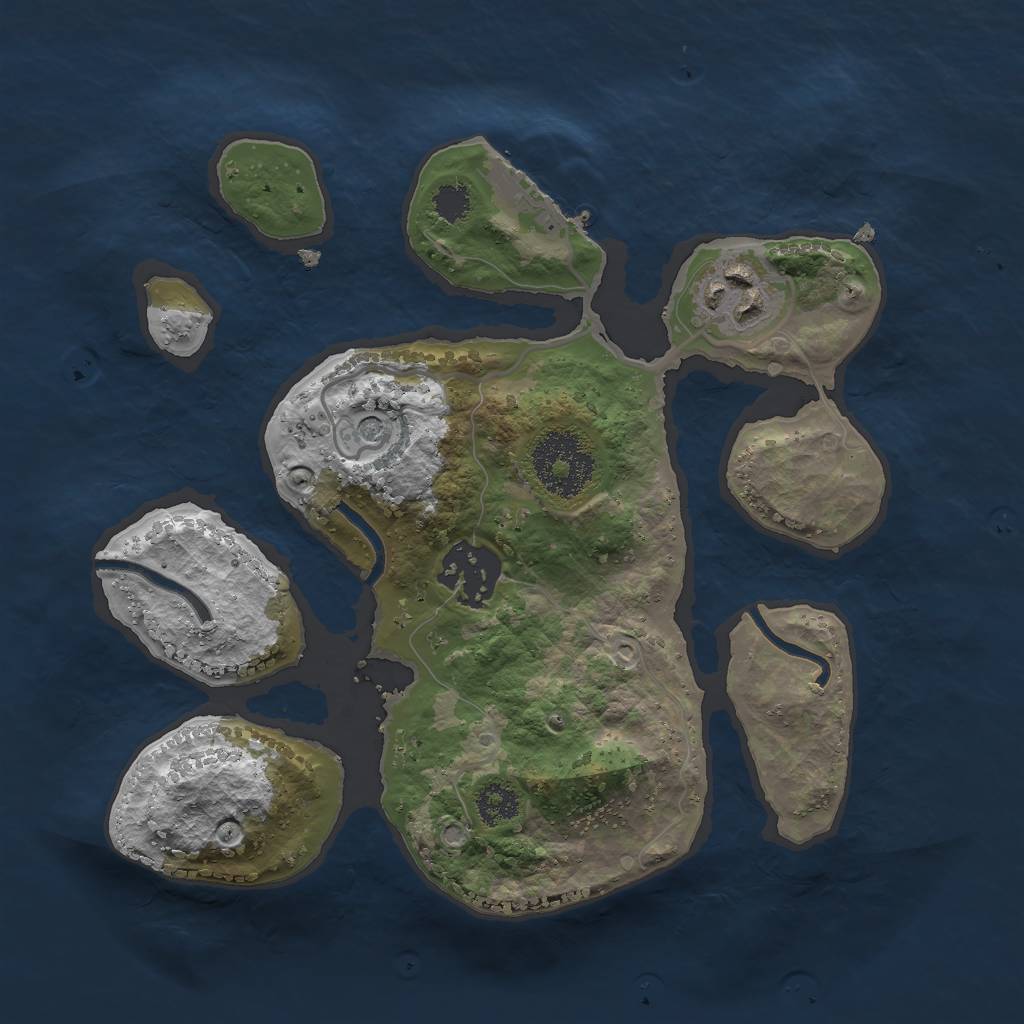 Rust Map: Procedural Map, Size: 2450, Seed: 12345, 6 Monuments