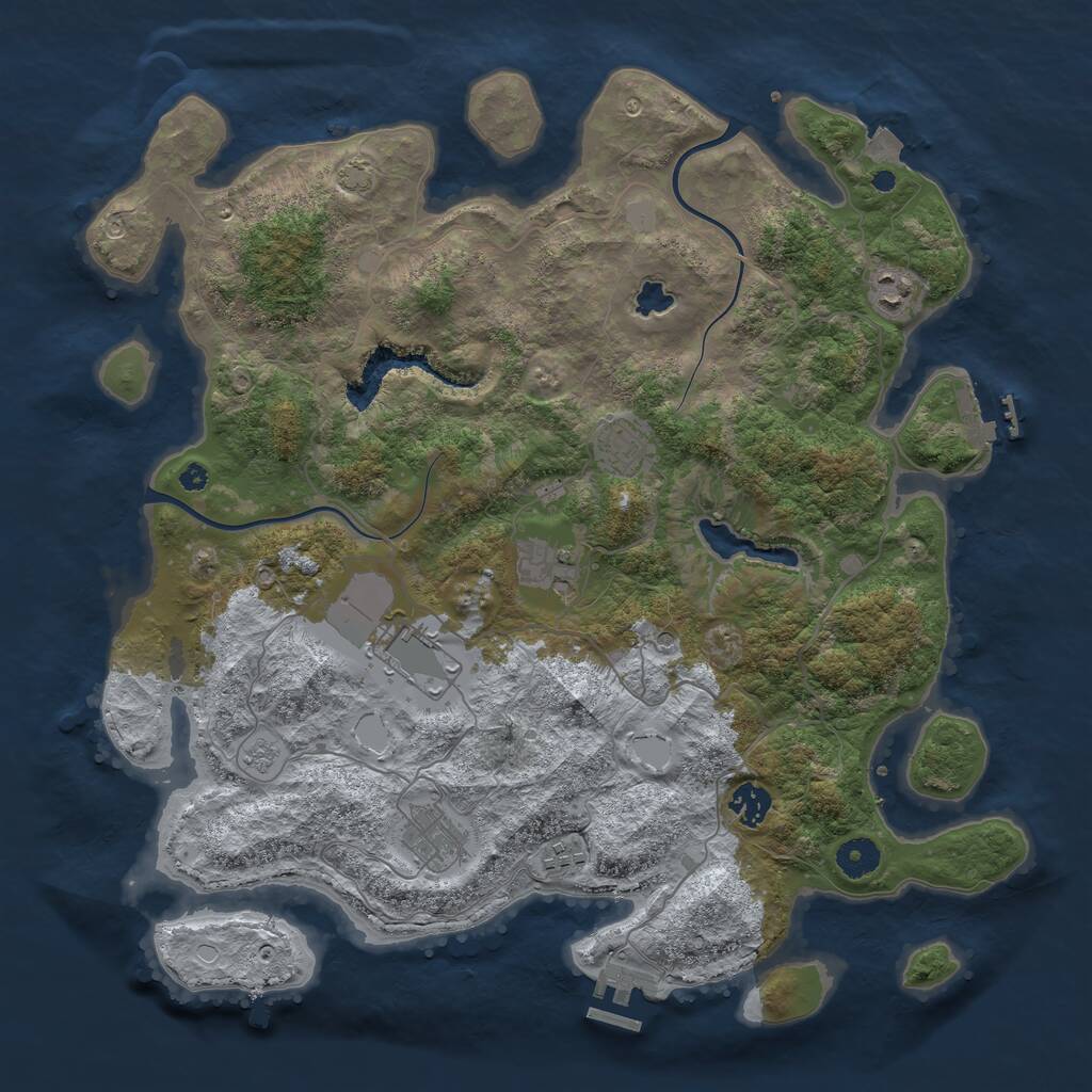 Rust Map: Procedural Map, Size: 4000, Seed: 11061989, 13 Monuments