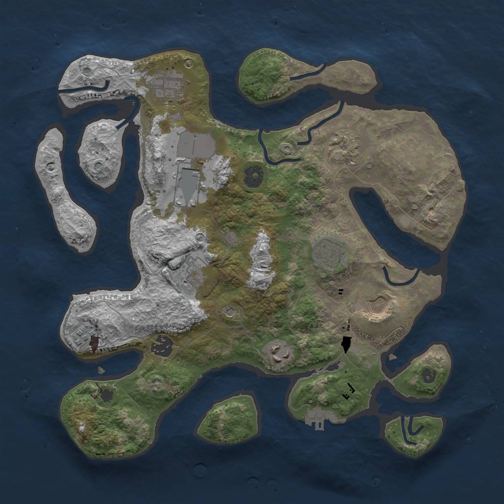 Rust Map: Procedural Map, Size: 3500, Seed: 814008053, 13 Monuments