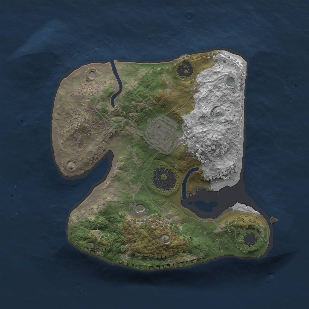 Rust Map: Procedural Map, Size: 2001, Seed: 5785, 4 Monuments