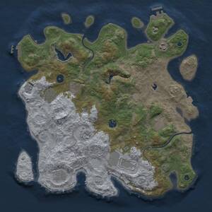 Thumbnail Rust Map: Procedural Map, Size: 4000, Seed: 1915216762, 15 Monuments