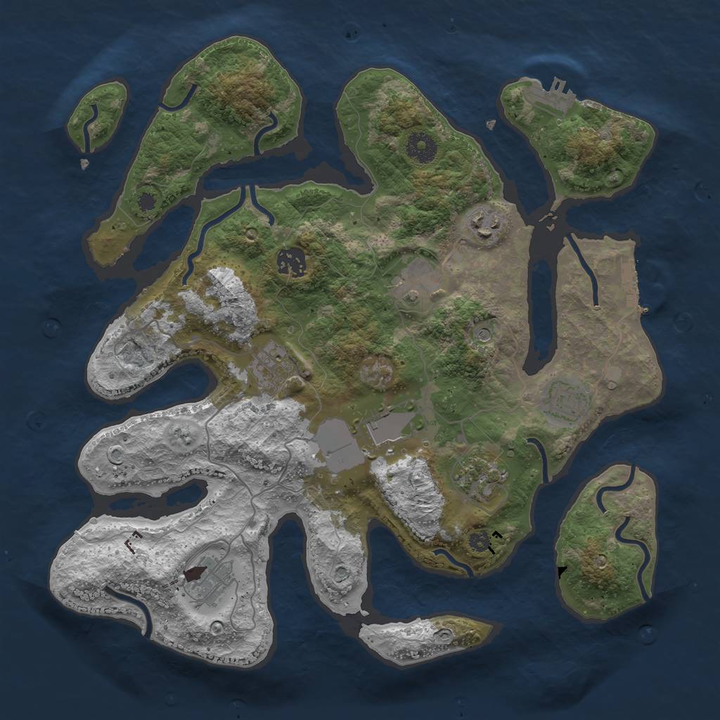 Rust Map: Procedural Map, Size: 3500, Seed: 1234352, 13 Monuments