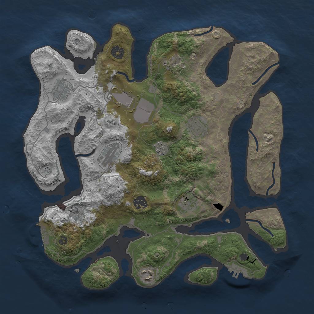 Rust Map: Procedural Map, Size: 3500, Seed: 1578760281, 14 Monuments