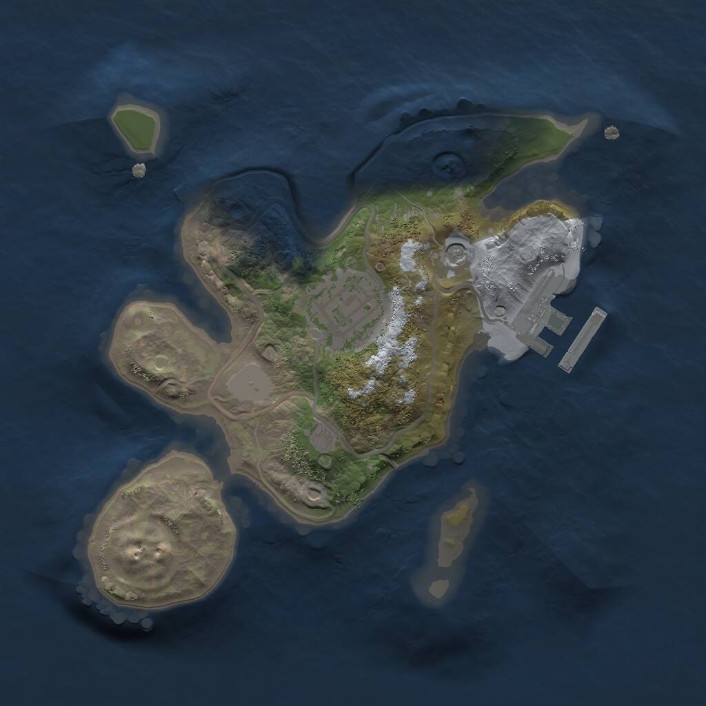 Rust Map: Procedural Map, Size: 2000, Seed: 42020, 4 Monuments