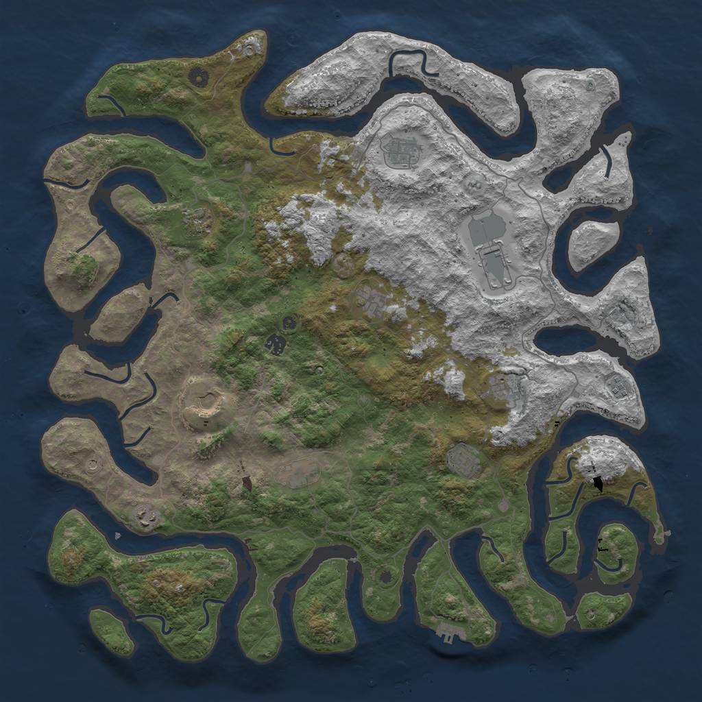 Rust Map: Procedural Map, Size: 5100, Seed: 7700000, 15 Monuments