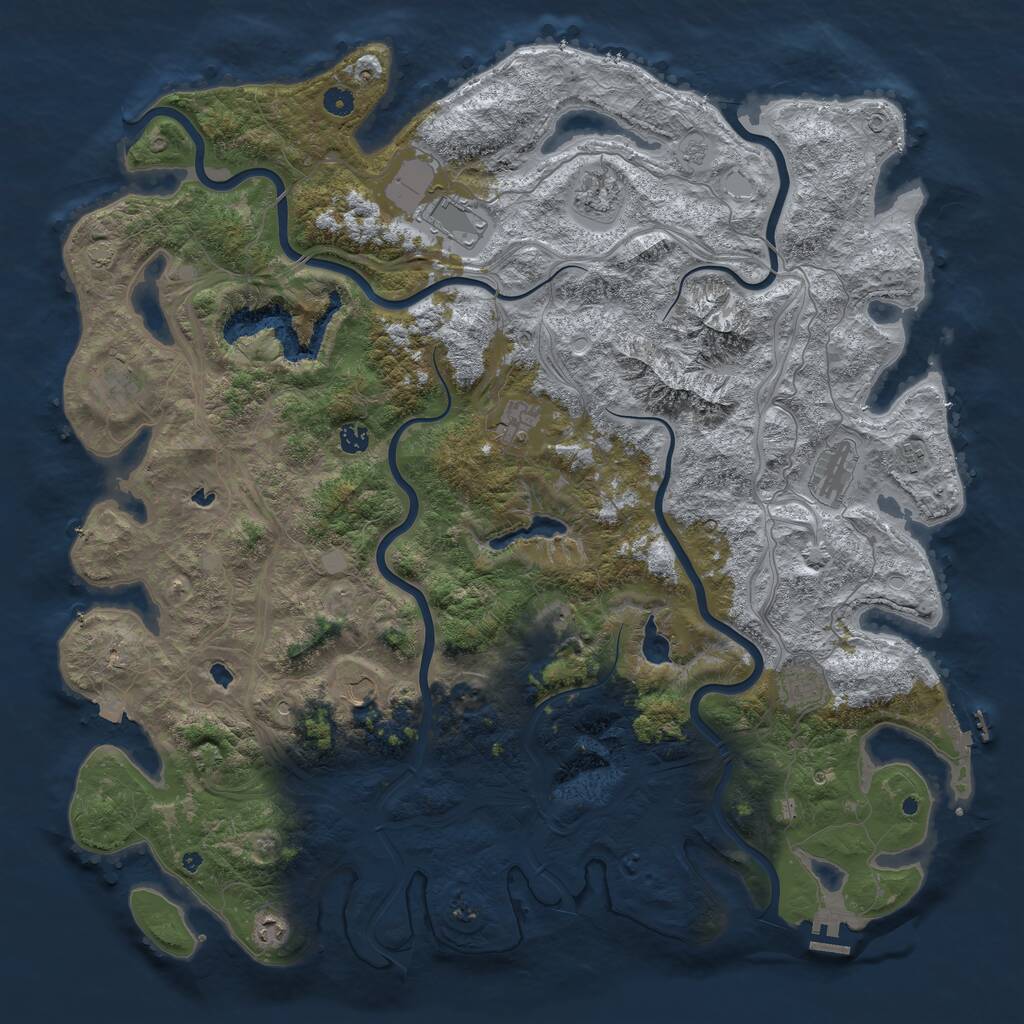Rust Map: Procedural Map, Size: 5100, Seed: 7700000, 17 Monuments
