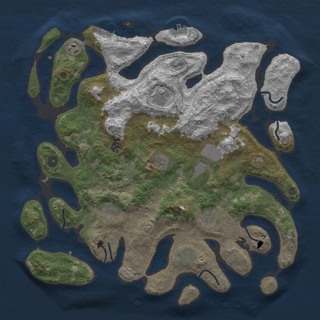 Rust Map: Procedural Map, Size: 4300, Seed: 190, 14 Monuments