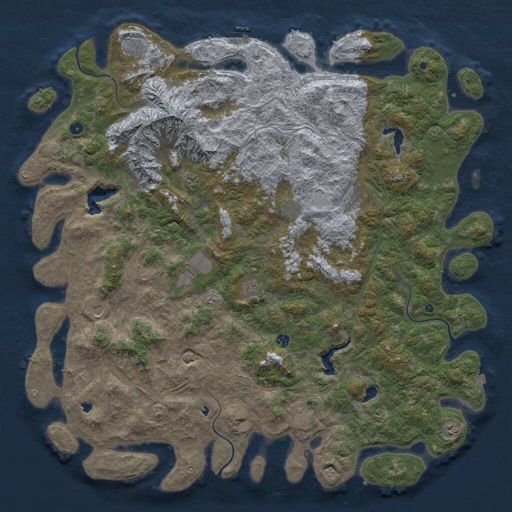 Rust Map: Procedural Map, Size: 6000, Seed: 97320254, 16 Monuments