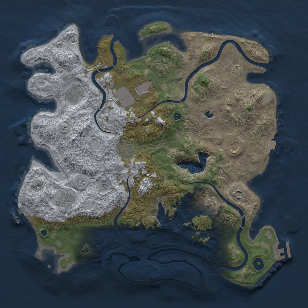 Rust Map: Procedural Map, Size: 4000, Seed: 404404, 14 Monuments
