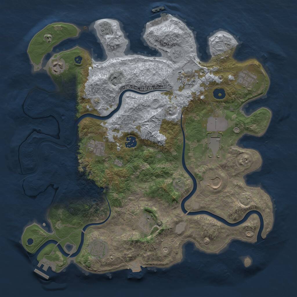 Rust Map: Procedural Map, Size: 3750, Seed: 1737318294, 16 Monuments