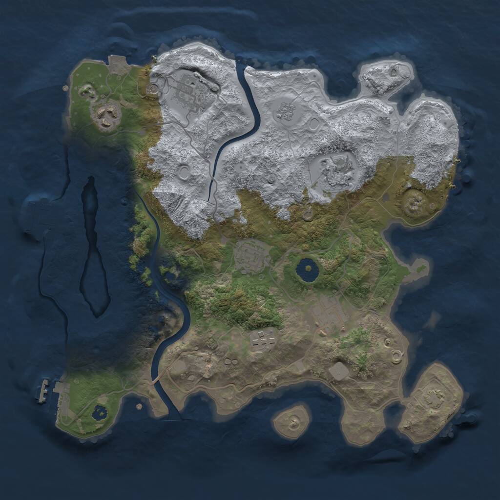 Rust Map: Procedural Map, Size: 3300, Seed: 882685274, 12 Monuments