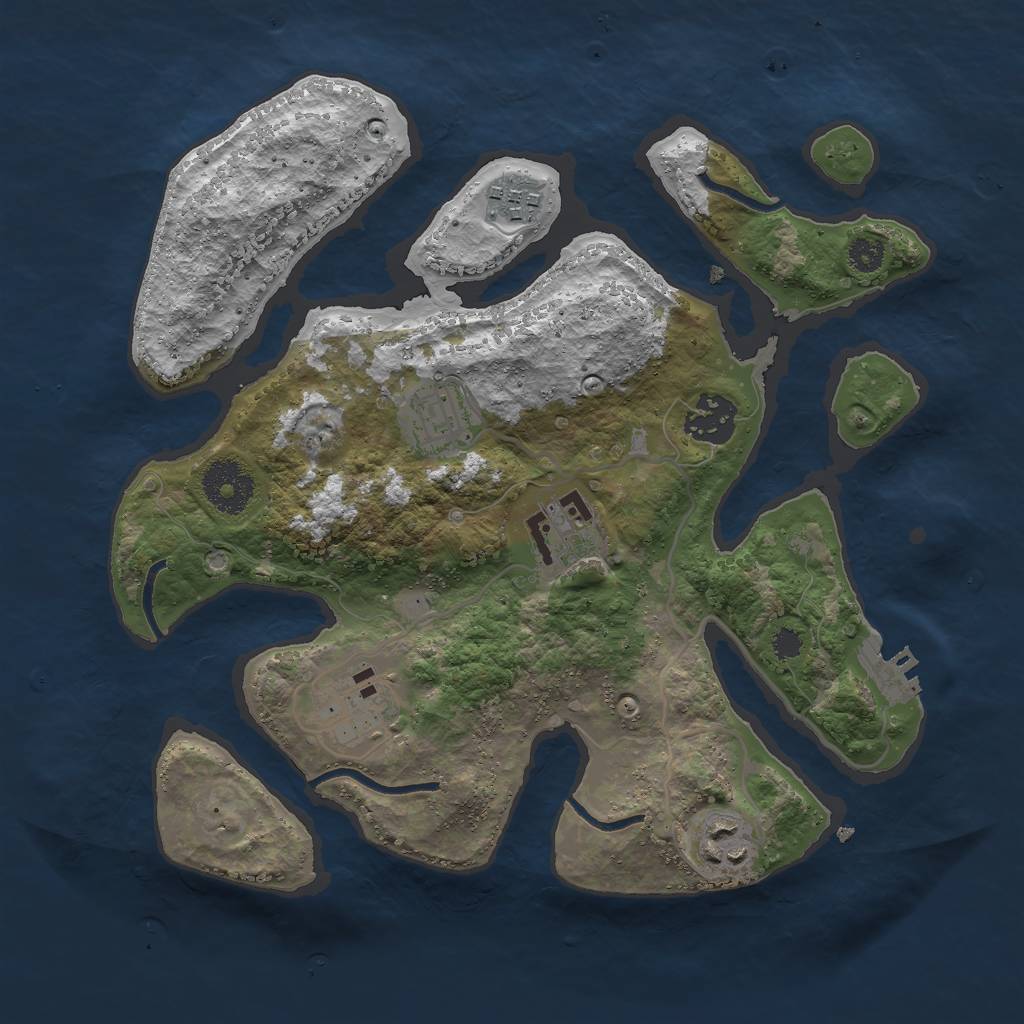 Rust Map: Procedural Map, Size: 3000, Seed: 216661142, 9 Monuments