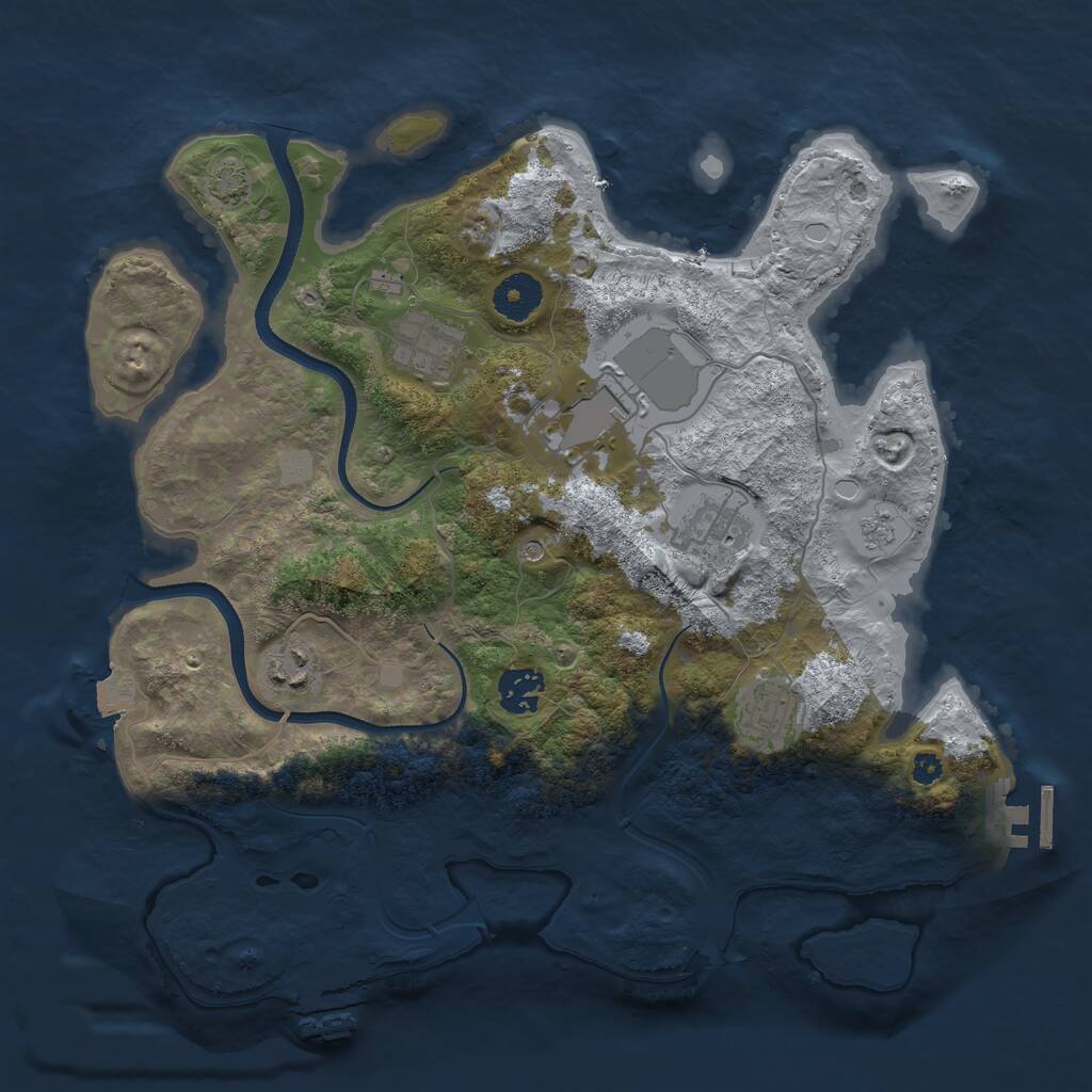 Rust Map: Procedural Map, Size: 3500, Seed: 1248261970, 12 Monuments