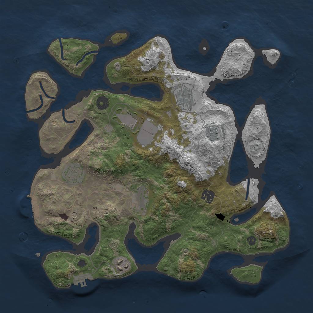 Rust Map: Procedural Map, Size: 3500, Seed: 1248261970, 12 Monuments