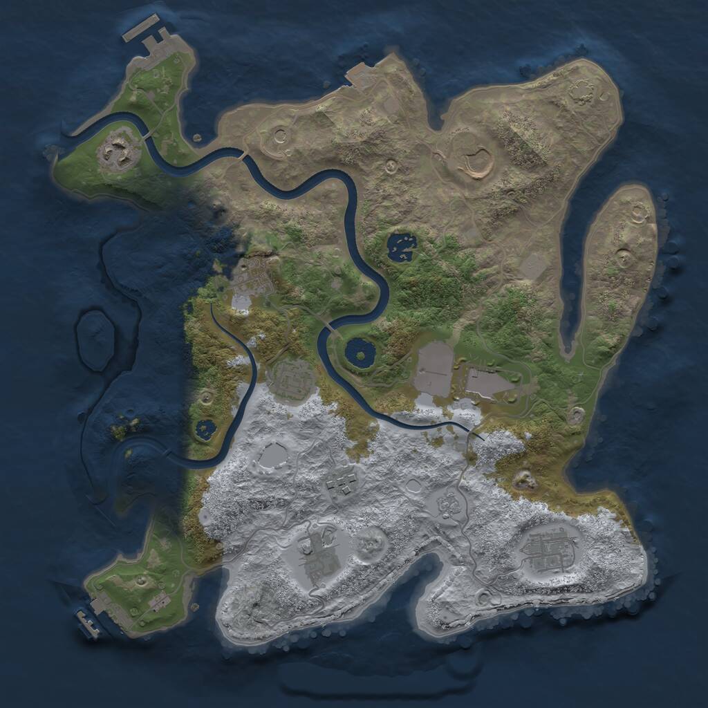 Rust Map: Procedural Map, Size: 3500, Seed: 568679, 15 Monuments