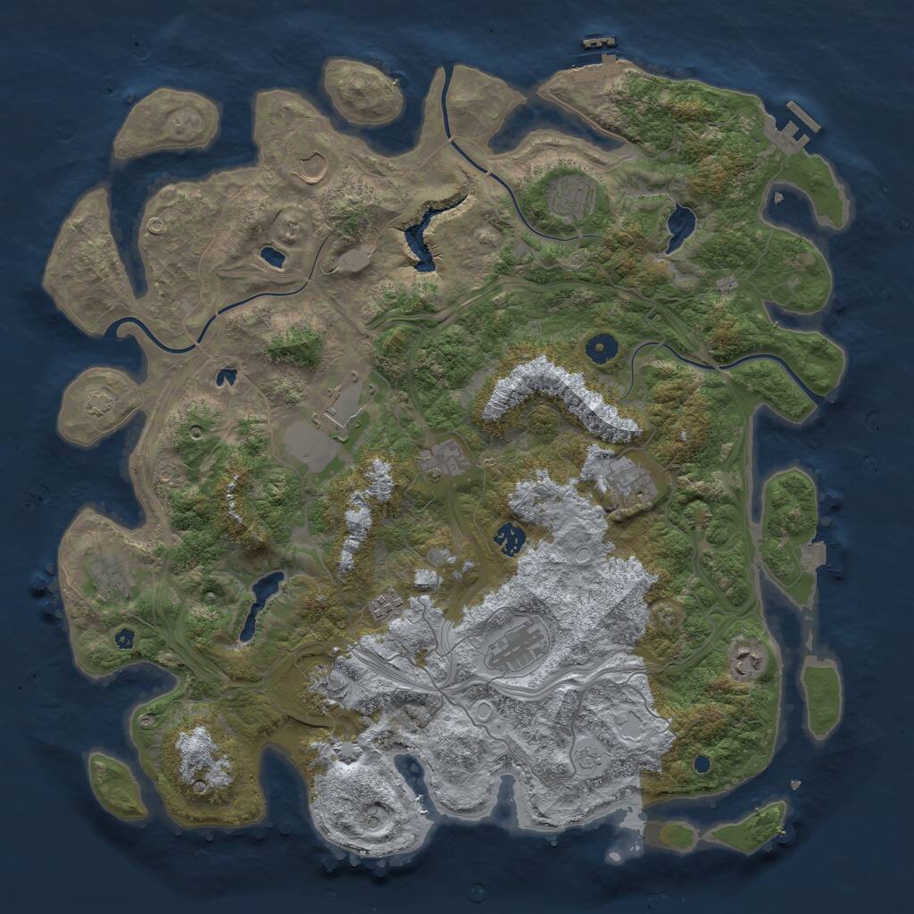 Rust Map: Procedural Map, Size: 4500, Seed: 7472125, 17 Monuments
