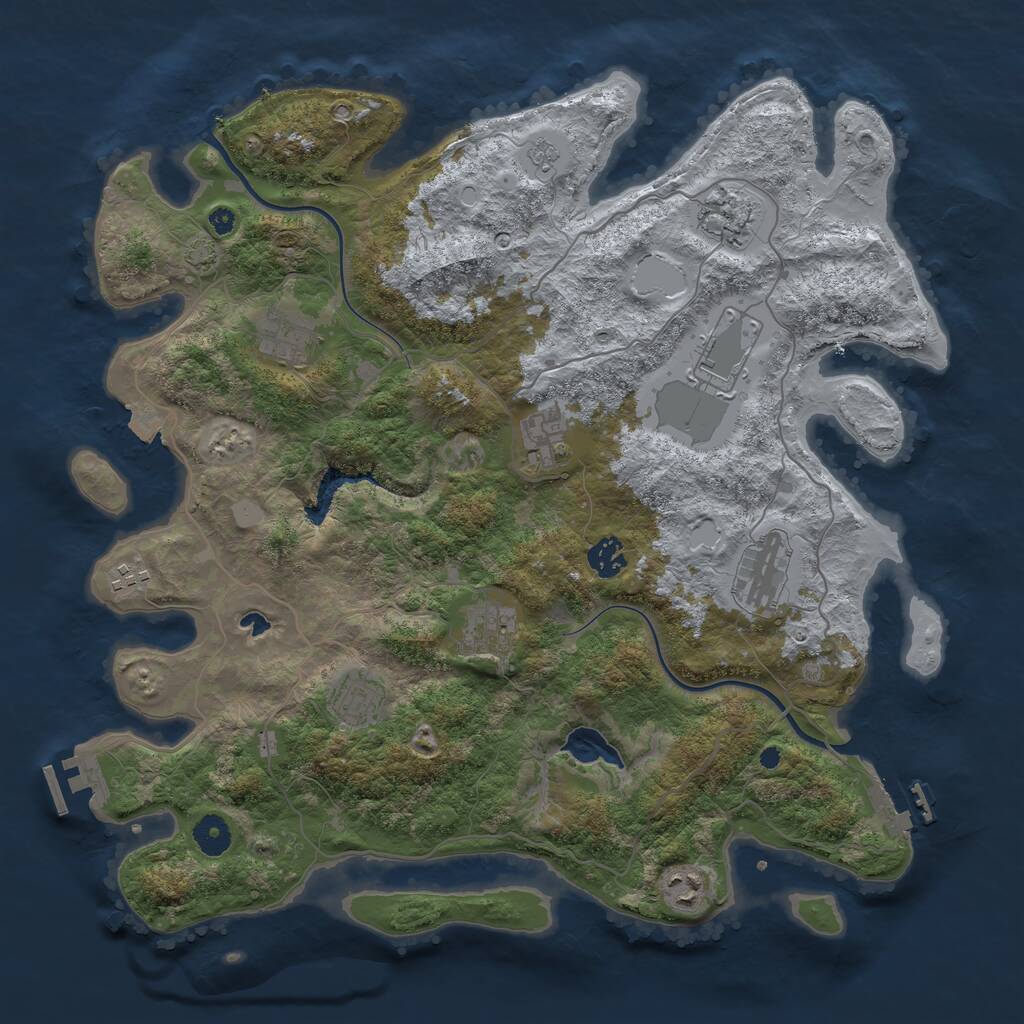 Rust Map: Procedural Map, Size: 4000, Seed: 1685462320, 15 Monuments