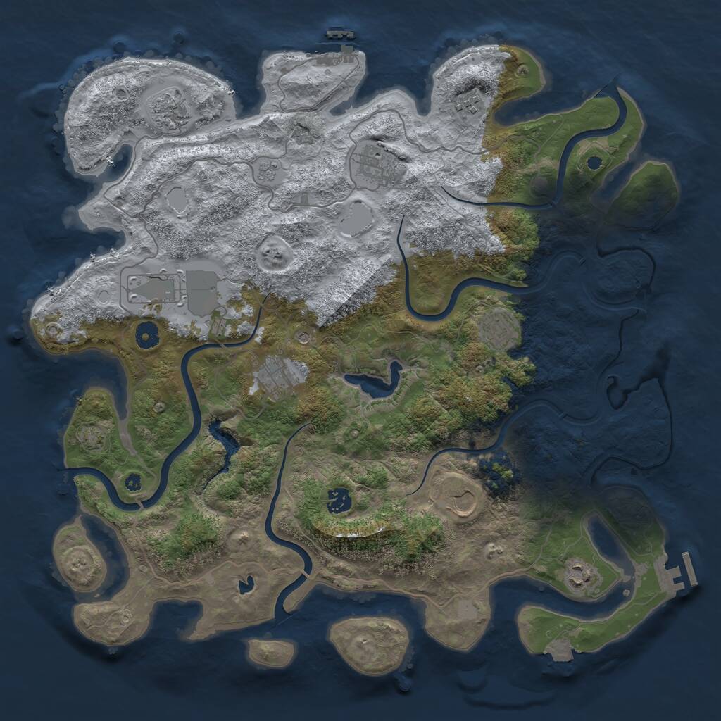 Rust Map: Procedural Map, Size: 4200, Seed: 888, 15 Monuments