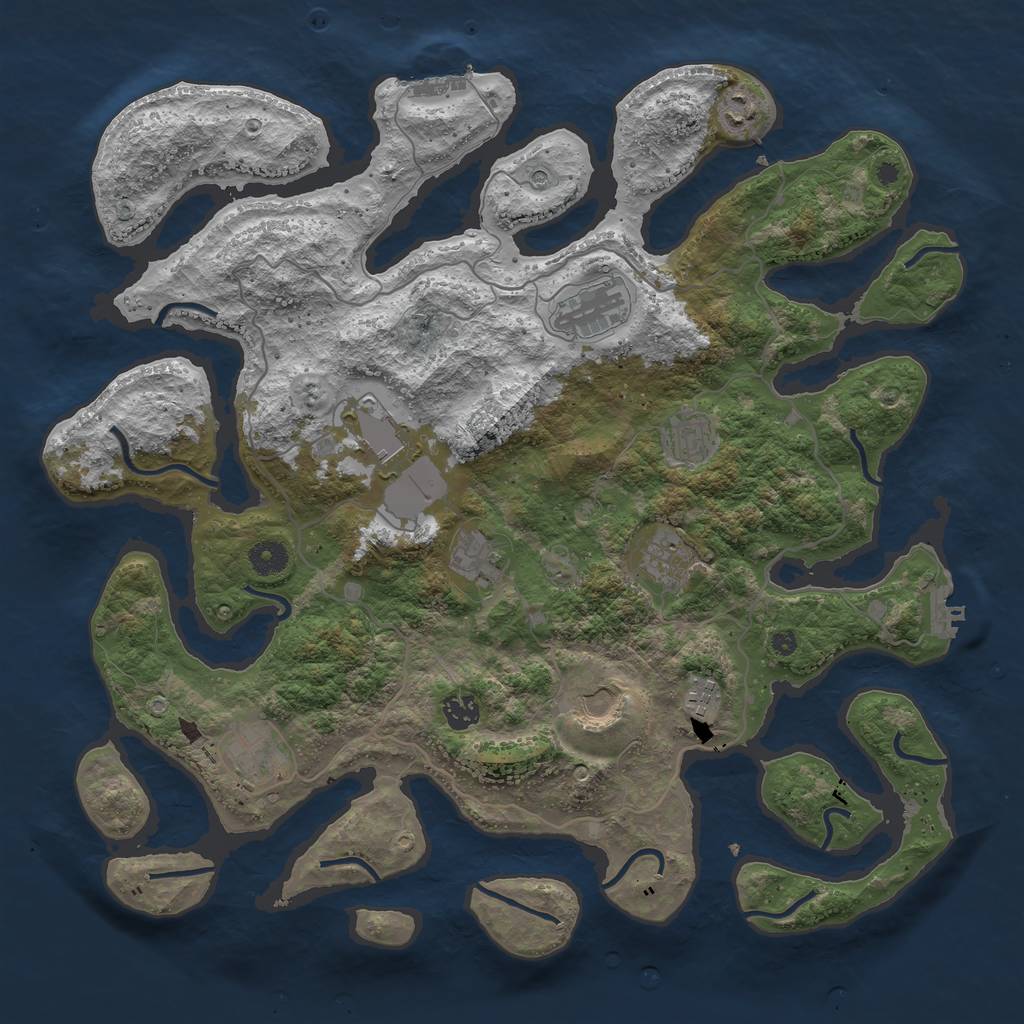Rust Map: Procedural Map, Size: 4200, Seed: 888, 15 Monuments