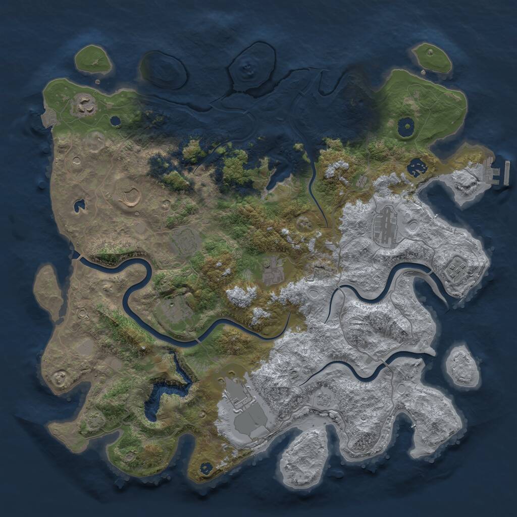 Rust Map: Procedural Map, Size: 4200, Seed: 1502123, 14 Monuments