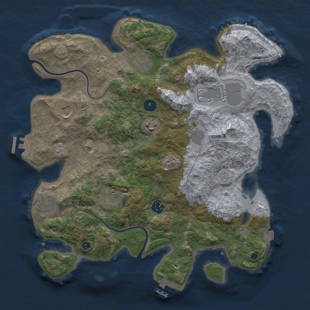 Rust Map: Procedural Map, Size: 3750, Seed: 332762728, 15 Monuments