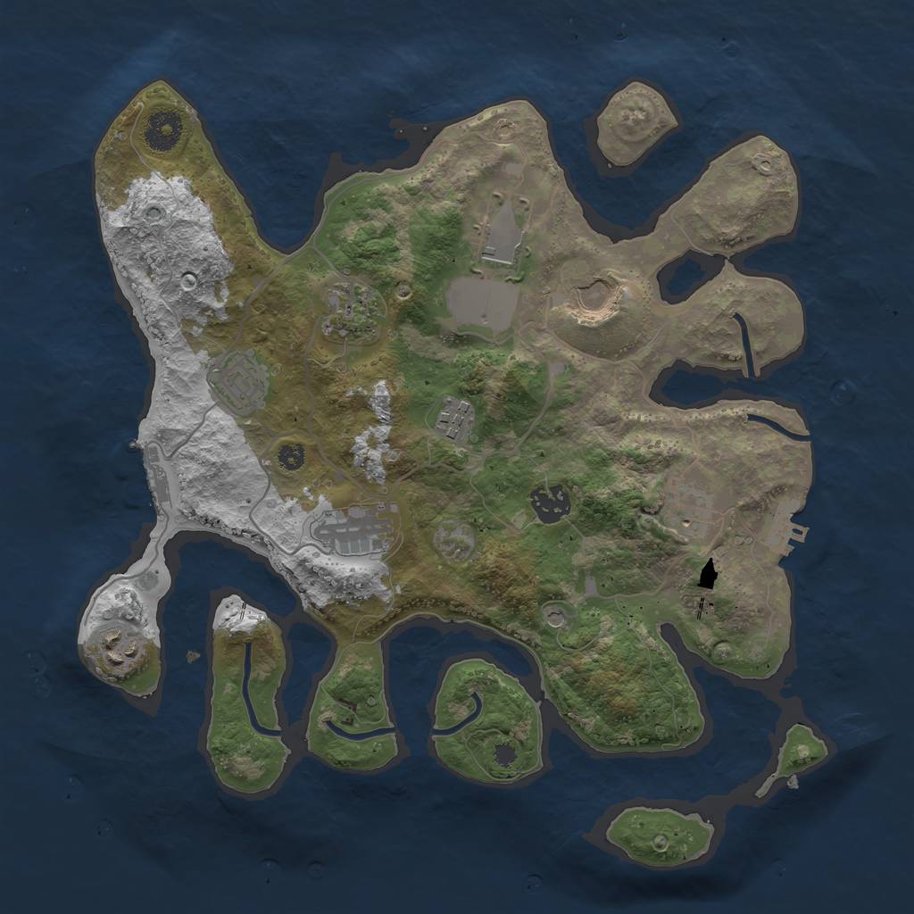 Rust Map: Procedural Map, Size: 3500, Seed: 2496481, 14 Monuments