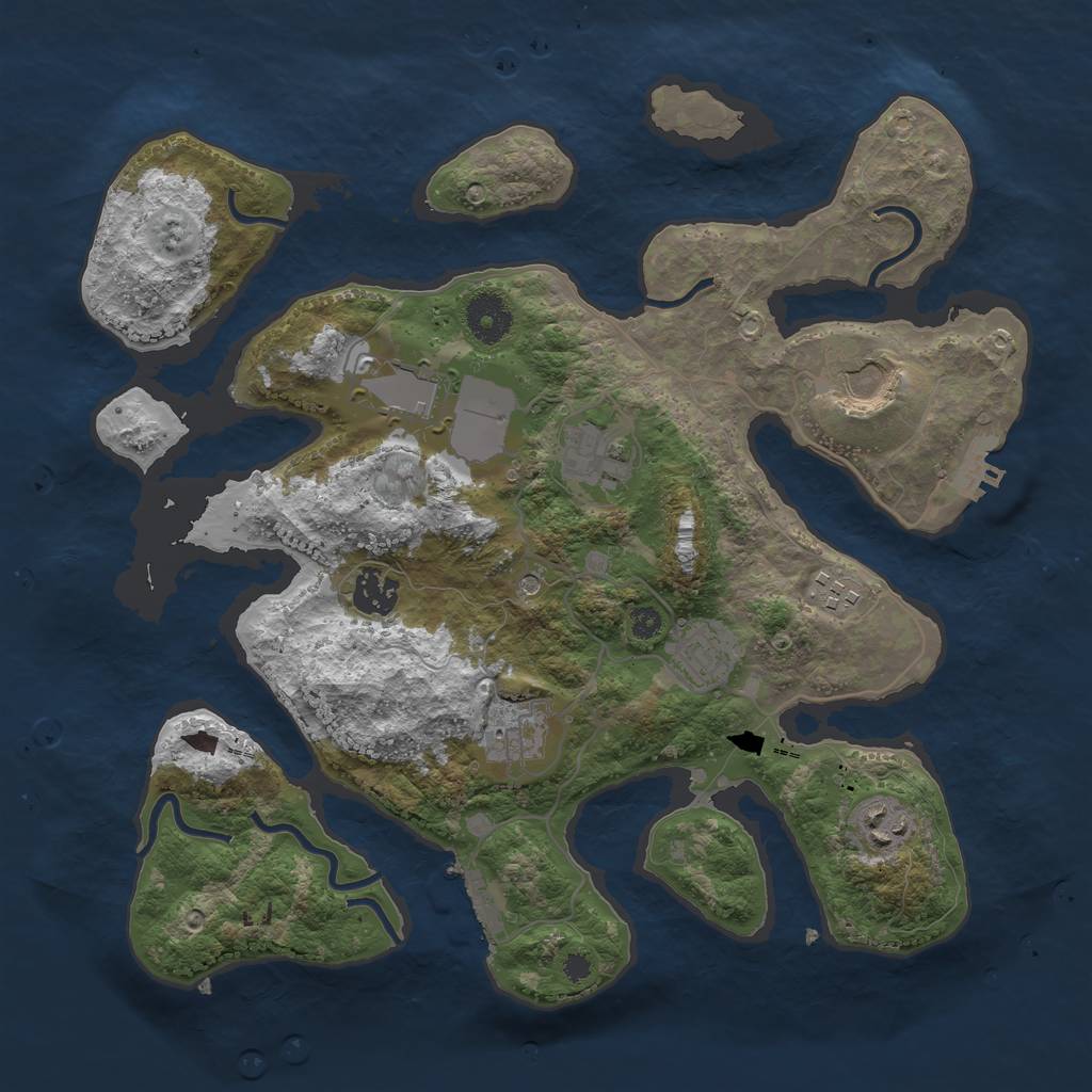 Rust Map: Procedural Map, Size: 3500, Seed: 1767722425, 13 Monuments