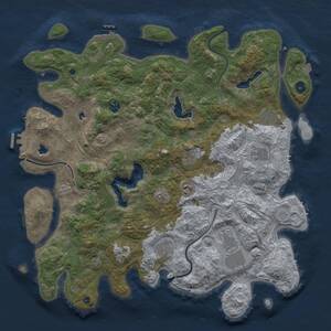 Thumbnail Rust Map: Procedural Map, Size: 4500, Seed: 99999, 14 Monuments