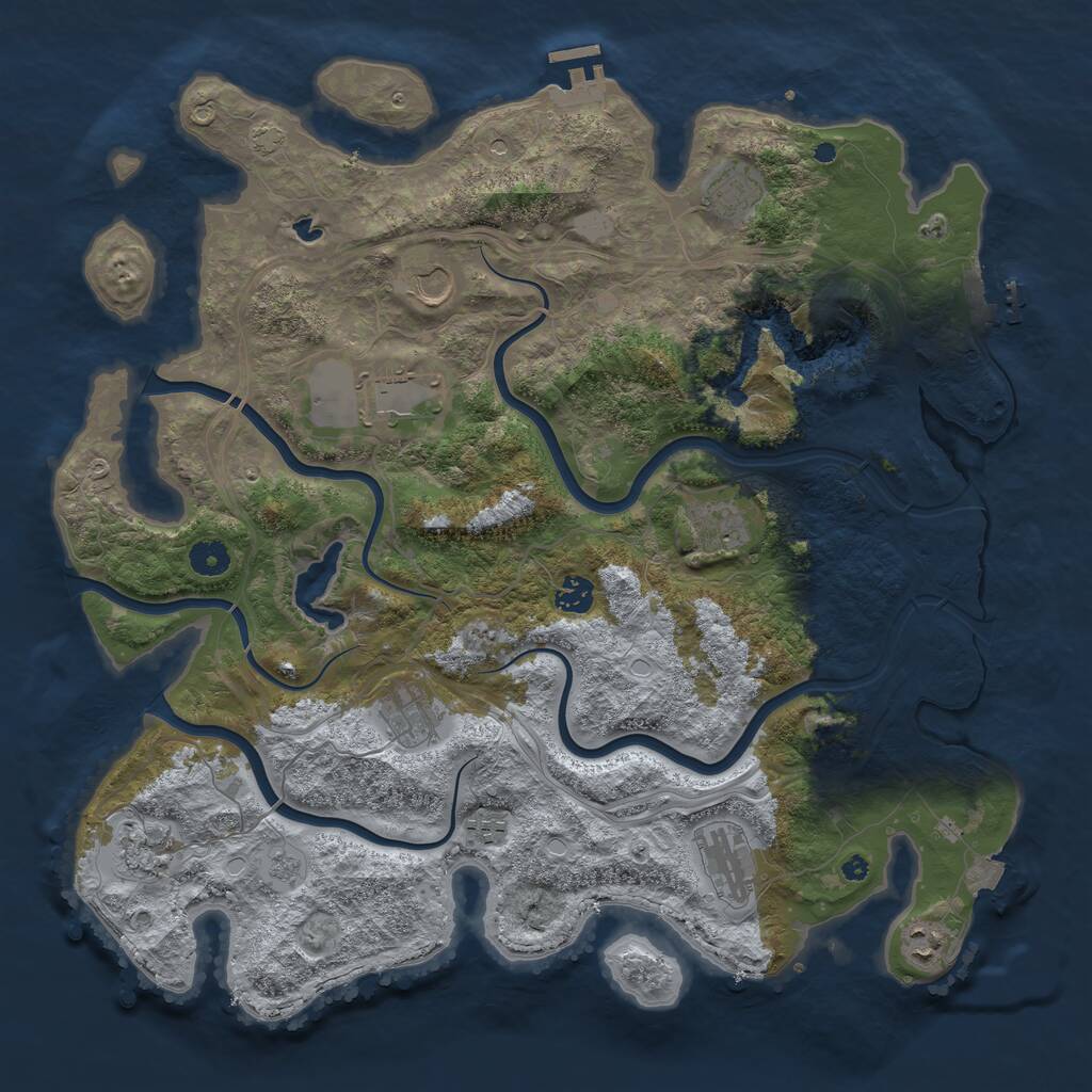 Rust Map: Procedural Map, Size: 4250, Seed: 2414567, 16 Monuments