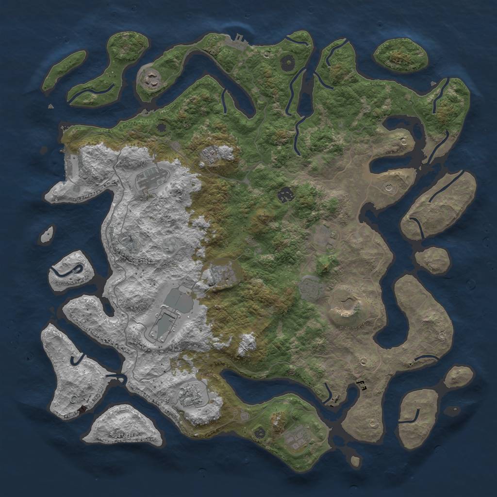 Rust Map: Procedural Map, Size: 4750, Seed: 342913998, 16 Monuments
