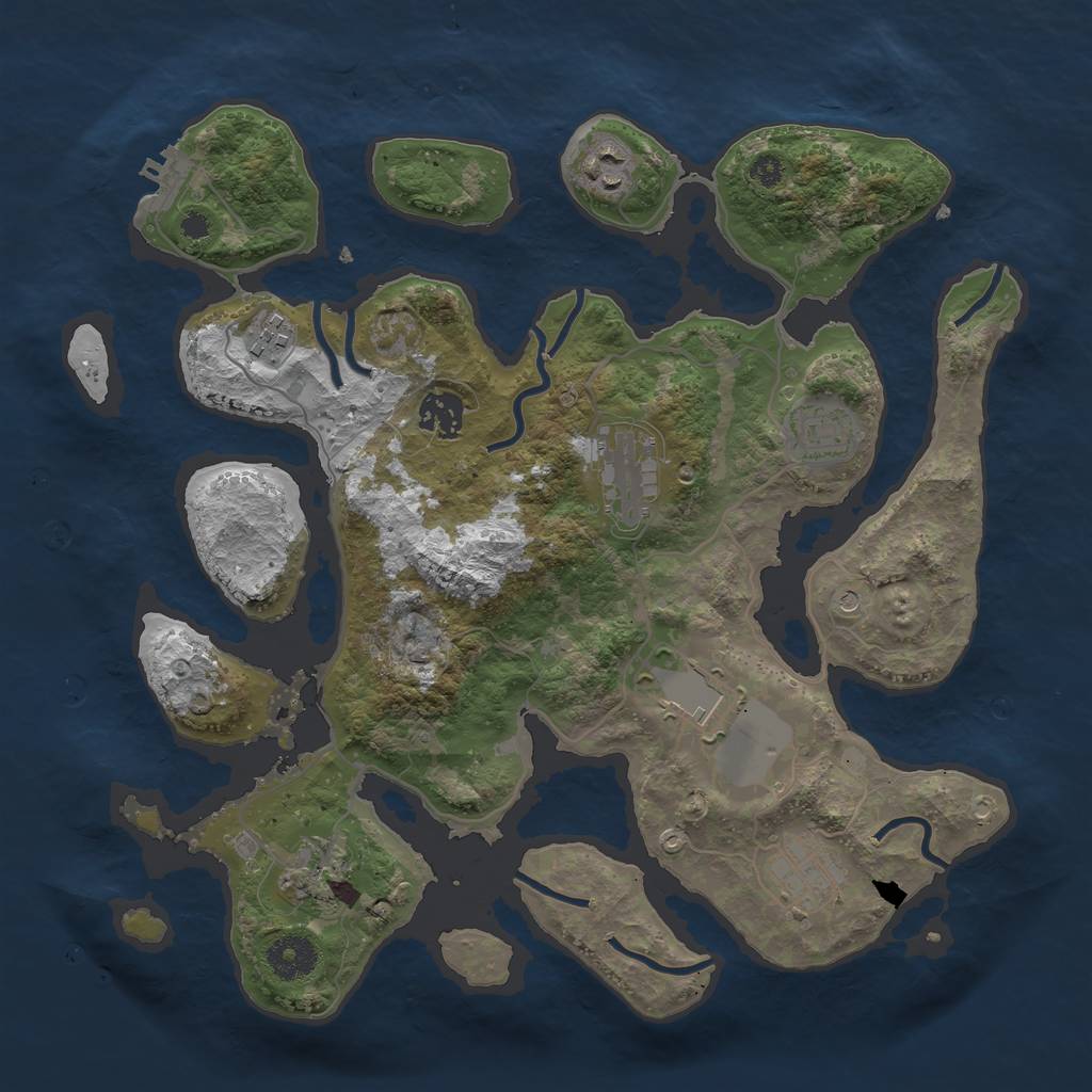 Rust Map: Procedural Map, Size: 3500, Seed: 228047162, 12 Monuments