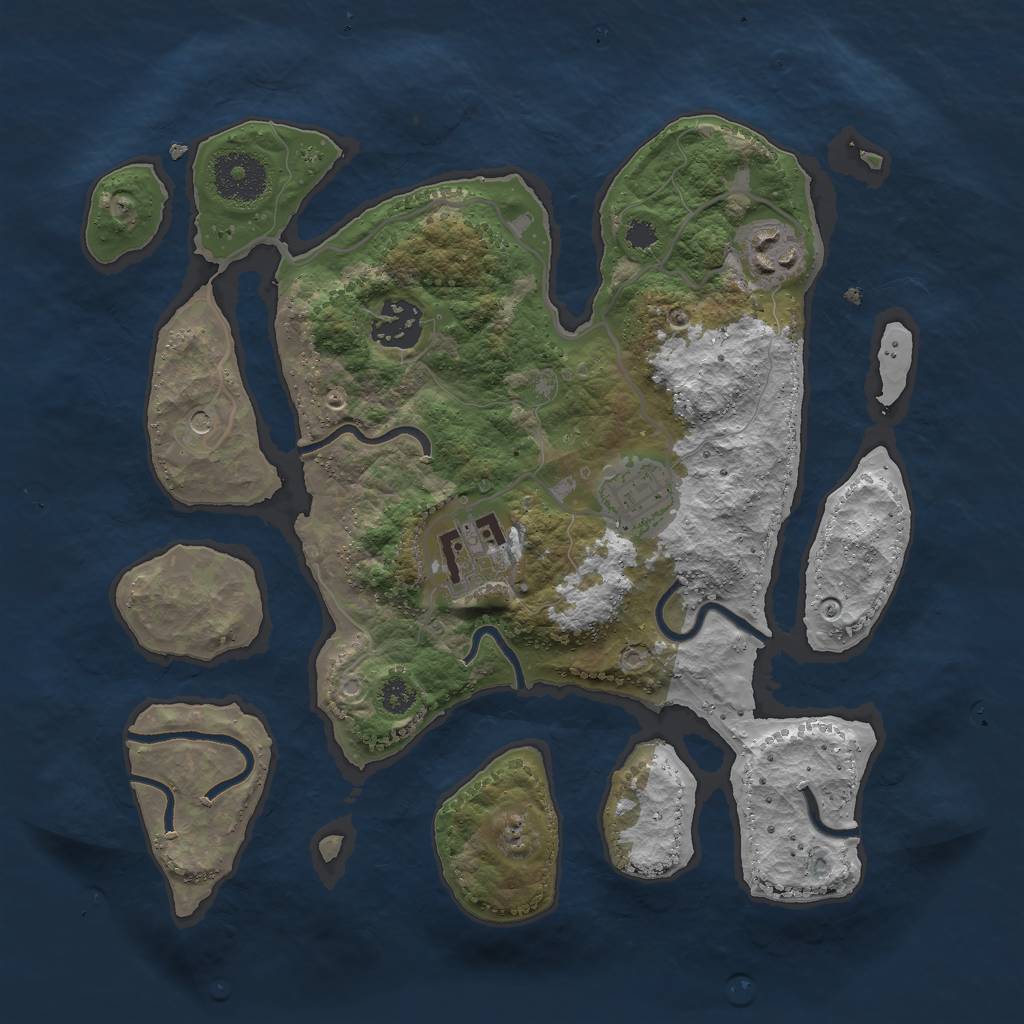 Rust Map: Procedural Map, Size: 3000, Seed: 1446803170, 7 Monuments