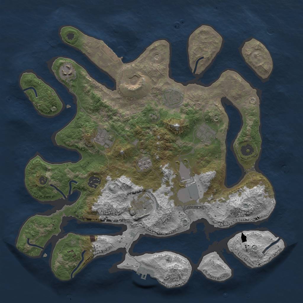 Rust Map: Procedural Map, Size: 3700, Seed: 20112017, 14 Monuments