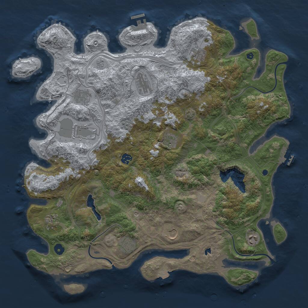 Rust Map: Procedural Map, Size: 4400, Seed: 23540, 17 Monuments
