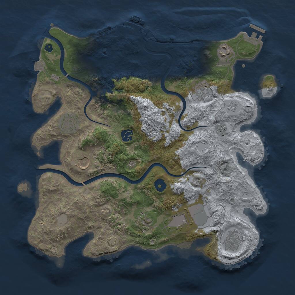 Rust Map: Procedural Map, Size: 3600, Seed: 764578251, 15 Monuments