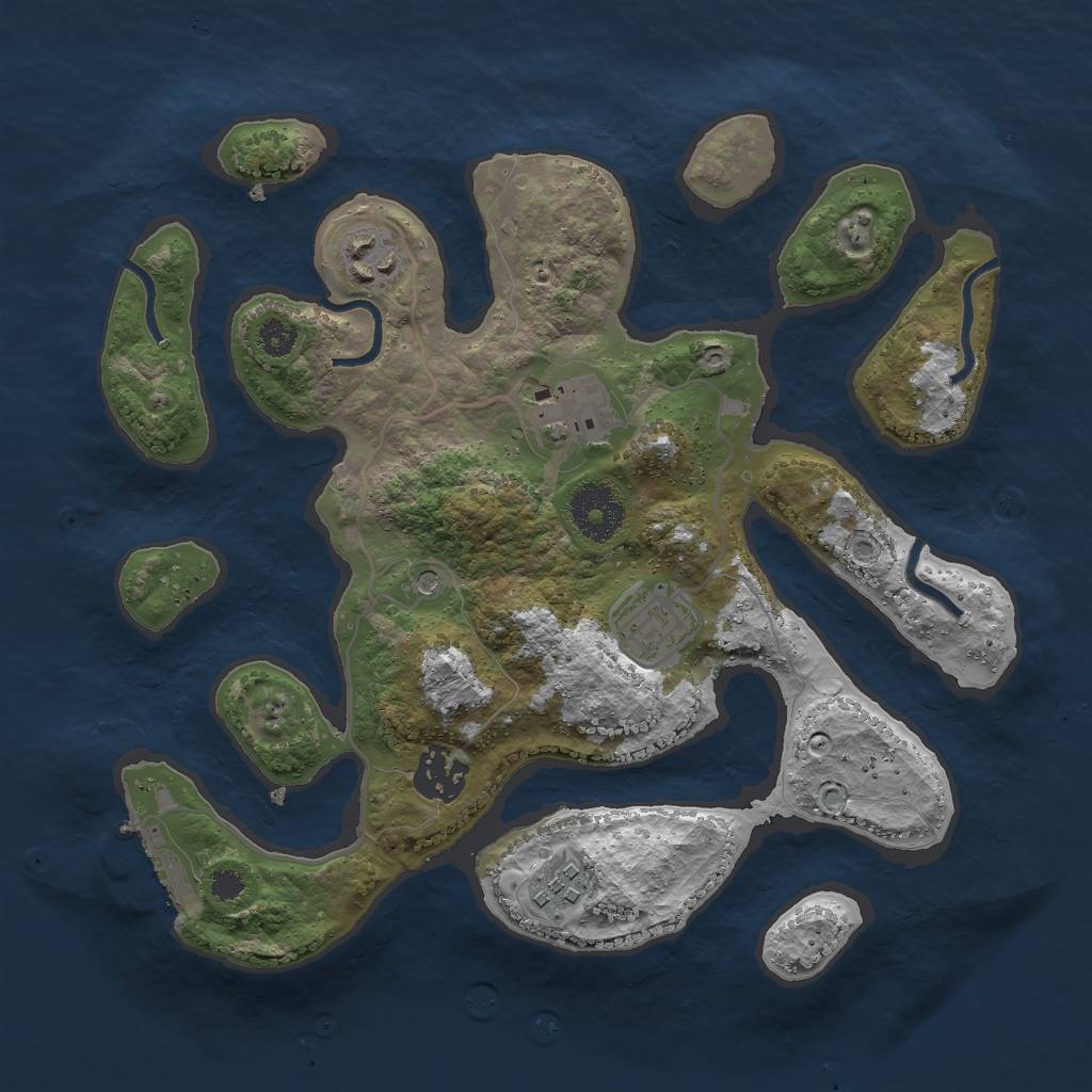 Rust Map: Procedural Map, Size: 3000, Seed: 89421, 9 Monuments