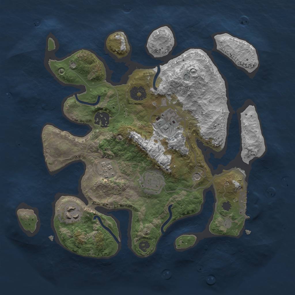 Rust Map: Procedural Map, Size: 2800, Seed: 983337, 9 Monuments