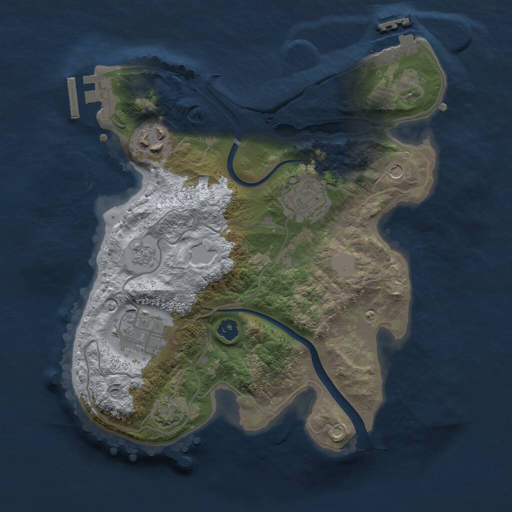 Rust Map: Procedural Map, Size: 2500, Seed: 59483, 9 Monuments