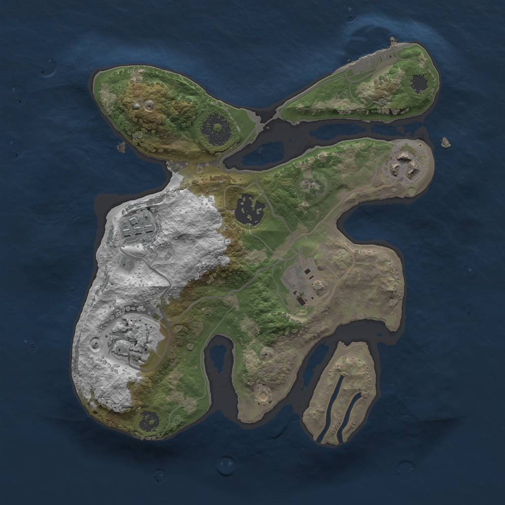 Rust Map: Procedural Map, Size: 2500, Seed: 59483, 8 Monuments