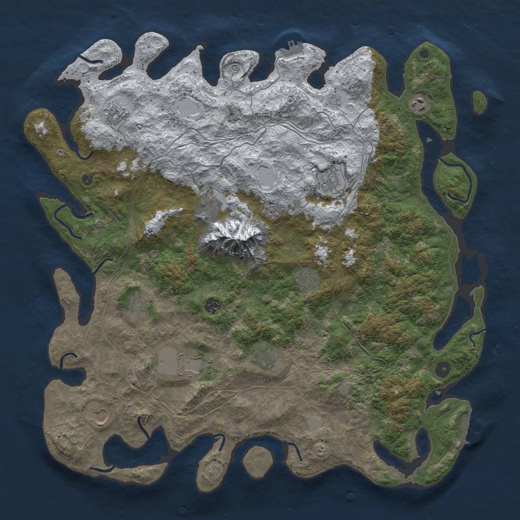 Rust Map: Procedural Map, Size: 5000, Seed: 438947508, 20 Monuments