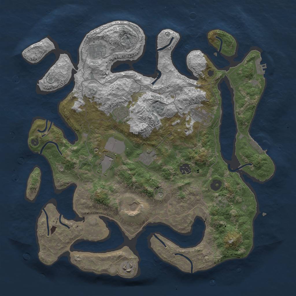 Rust Map: Procedural Map, Size: 4000, Seed: 871316544, 14 Monuments