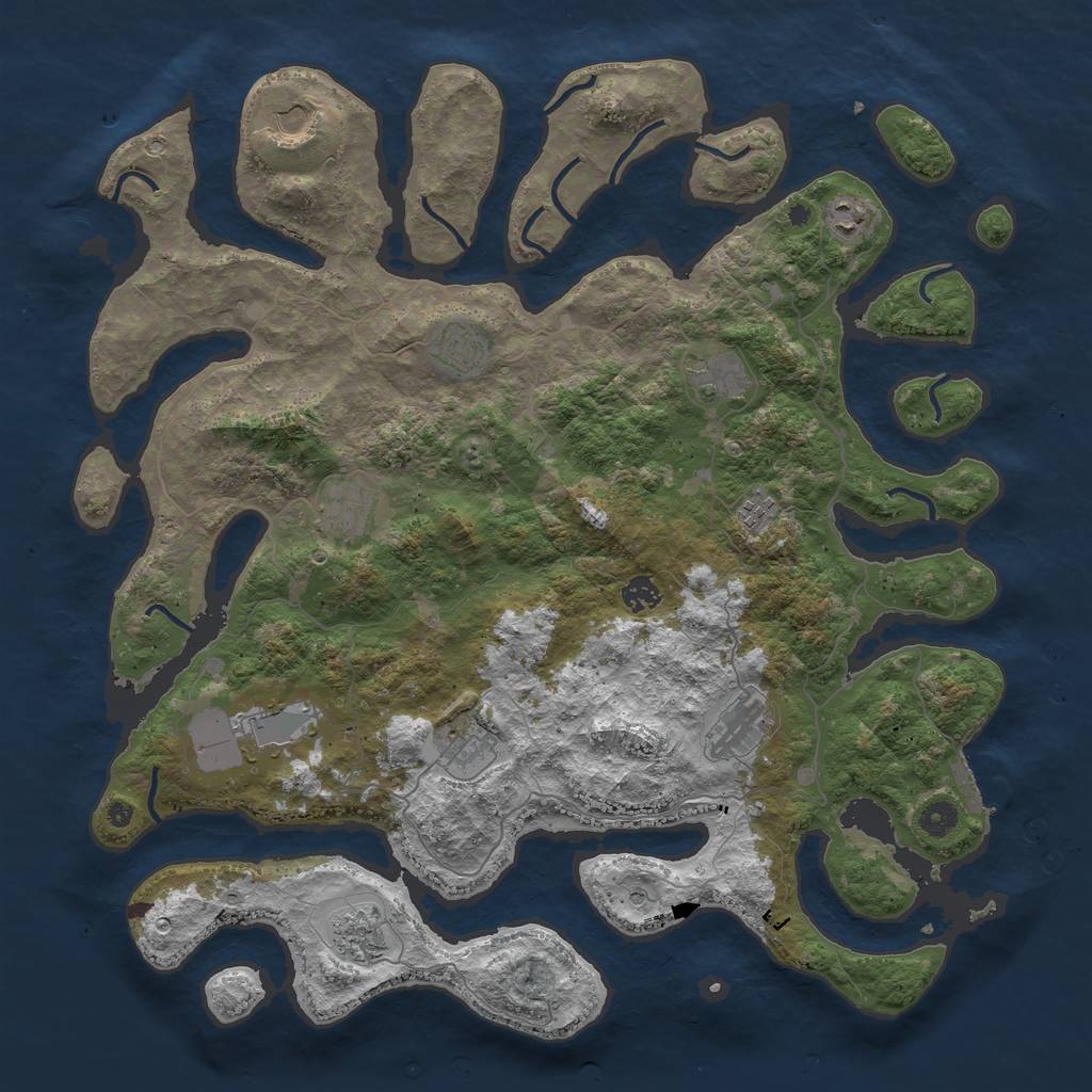 Rust Map: Procedural Map, Size: 4500, Seed: 50650, 15 Monuments