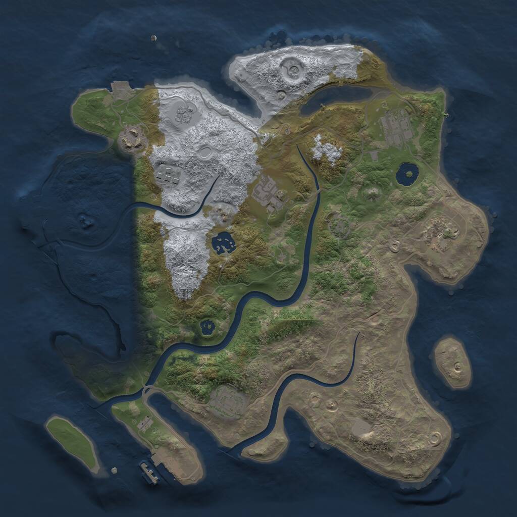 Rust Map: Procedural Map, Size: 3400, Seed: 23642524, 13 Monuments