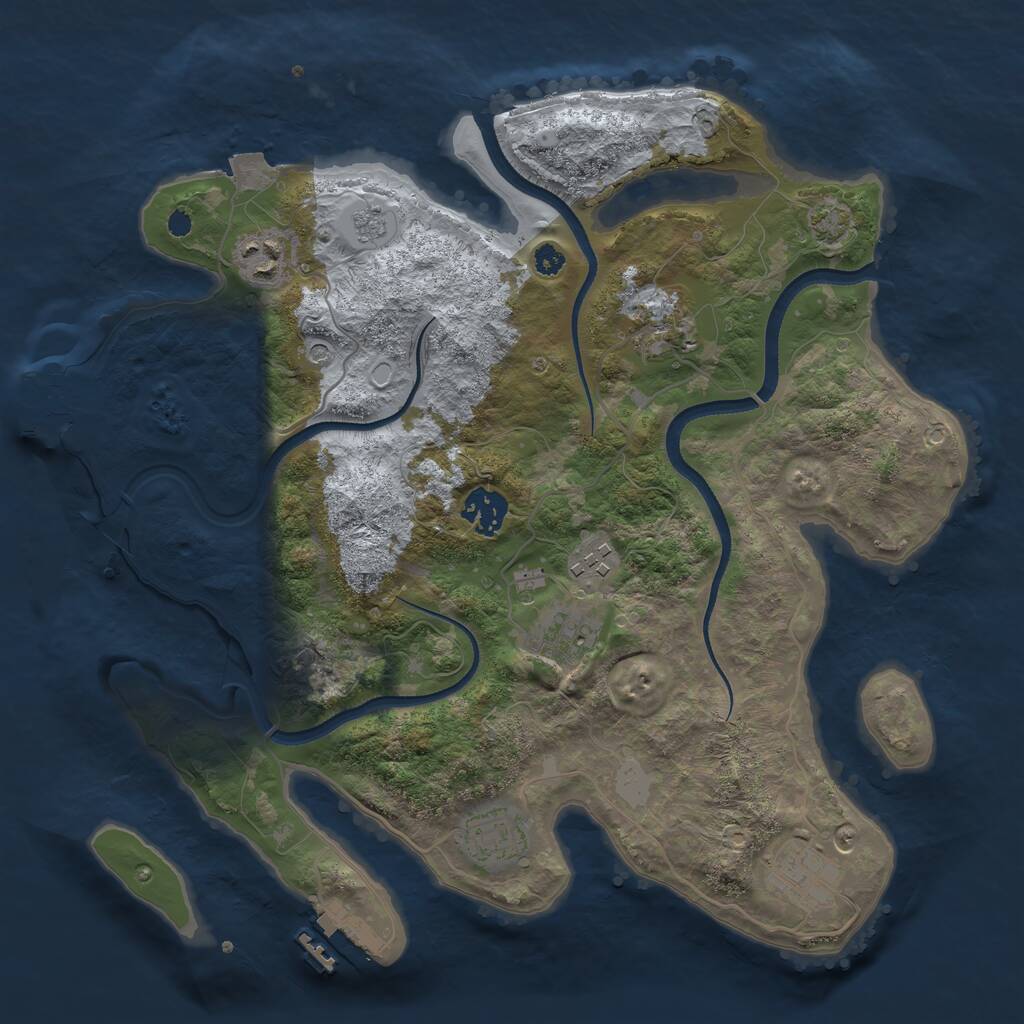 Rust Map: Procedural Map, Size: 3400, Seed: 23642524, 13 Monuments