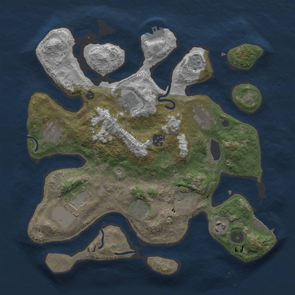 Rust Map: Procedural Map, Size: 3500, Seed: 564, 14 Monuments