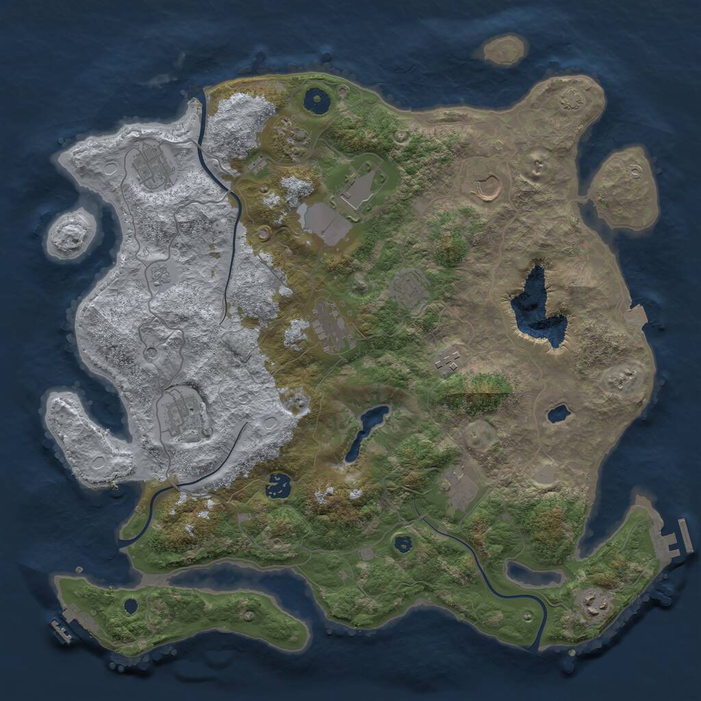 Rust Map: Procedural Map, Size: 4025, Seed: 1441133105, 17 Monuments